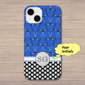 Coque Pour iPhone 14 Initiales golf motif bleu