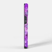 Coque Pour iPhone 14 Initiales Monogramme Écailles de Sirène Violet Arg (Côté droit)