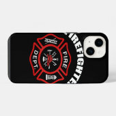 Coque Pour iPhone 14 Insigne de pompier (Verso Horizontal)
