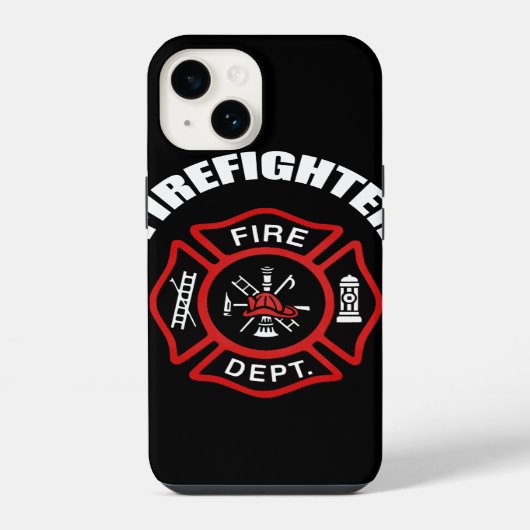 Coque Pour iPhone 14 Insigne de pompier (Verso)