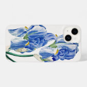 Coque Pour iPhone 14 Irises bleues (Verso Horizontal)