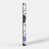 Coque Pour iPhone 14 Jacobean Floral Big Motif Blues sur blanc (Côté droit)