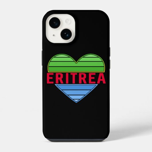 Coque Pour iPhone 14 J'aime l'Érythrée, Cœur Érythréen (Verso)