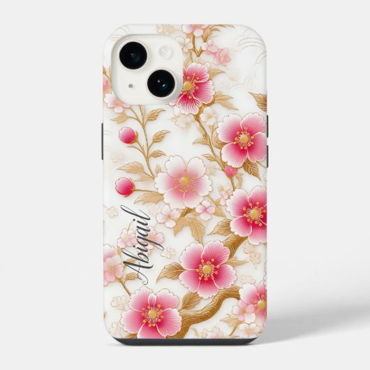 Coque Pour iPhone 14 japanese cherry blossoms (Verso)