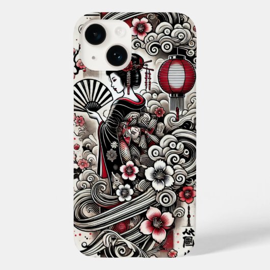 Coque Pour iPhone 14 Japonais Geisha coque iphone - Design et Durable (Verso)