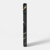 Coque Pour iPhone 14 Japonais Kintsugi Noir & Or (Côté gauche)