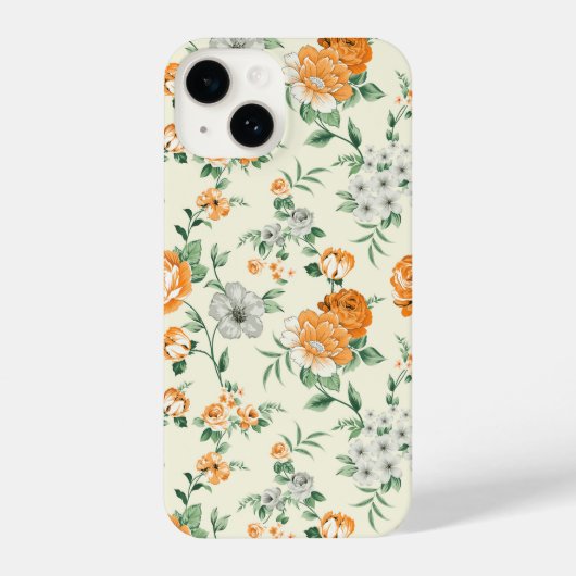 Coque Pour iPhone 14 Jardin Jaune doux motif floral (Verso)