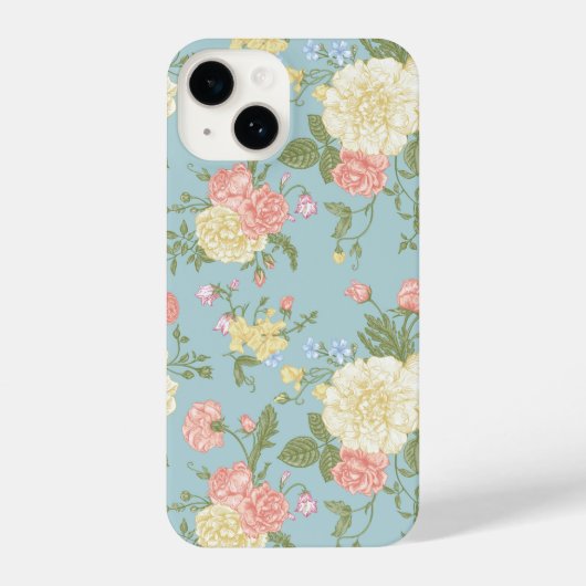 Coque Pour iPhone 14 Jardin Peony motif floral (Verso)