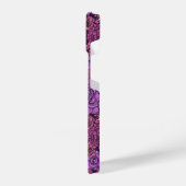 Coque Pour iPhone 14 Jardin succulent en rose et violet (Côté gauche)