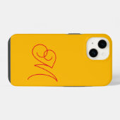 Coque Pour iPhone 14 Jaune Rouge Monogramme Classique Script Plain (Verso Horizontal)