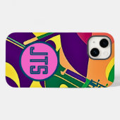 Coque Pour iPhone 14 Jazz chaud avec coque iphone de monogramme Customi (Verso (horizontal))