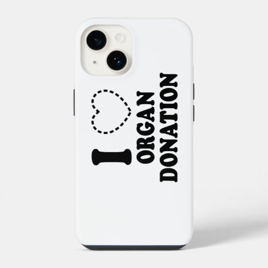 Coque Pour iPhone 14 Je {MISSING HEART} DON D'ORGANE (Verso)