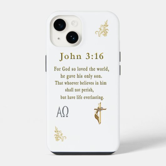 Coque Pour iPhone 14 Jean 3:16 (Verso)