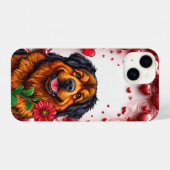 Coque Pour iPhone 14 Joli chien de la Saint-Valentin (Verso Horizontal)