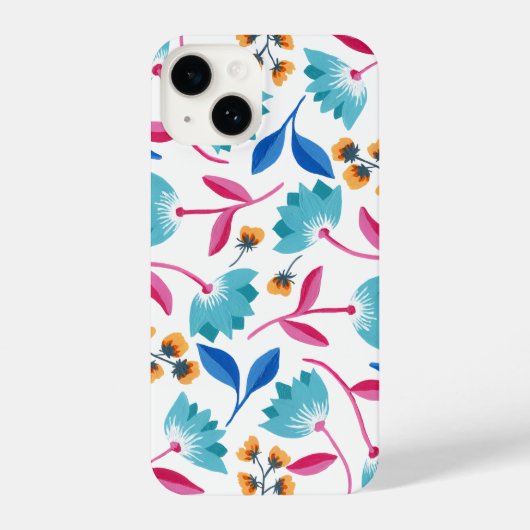 Coque Pour iPhone 14 Joli Folkart Floral Moderne (Verso)