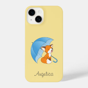 Coque Pour iPhone 14 Joli Petit Renard dormant sous parapluie