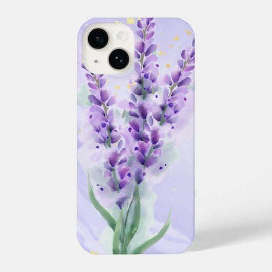 Coque Pour iPhone 14 Jolie Lavande Jardin Floral (Verso)