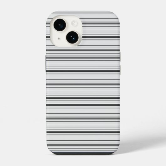 Coque Pour iPhone 14 Jolies rayures blanches grises (Verso)