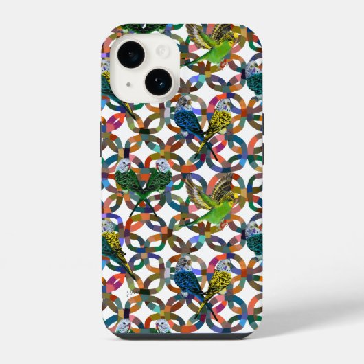 Coque Pour iPhone 14 Jolis perruches. (Verso)