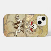 Coque Pour iPhone 14 Jolly roger Monogramme initial (Verso Horizontal)