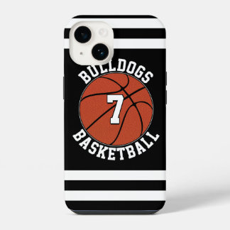 Coque Pour iPhone 14 Joueur de basket-ball Nom d'équipe personnalisé Nu