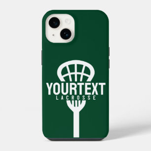 Coque Pour iPhone 14 Joueur de crosse TEXTE PERSONNALISÉ Équipe Bâton d