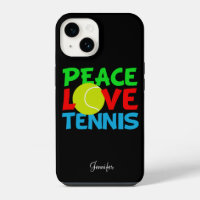 Joueur de tennis personnalisé noir Peace Love Cute
