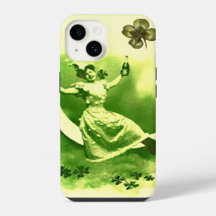 COQUE POUR iPhone 14 JOUR DE LA SAINT-PATRICK LUNE DAME AUX TRÈFLES