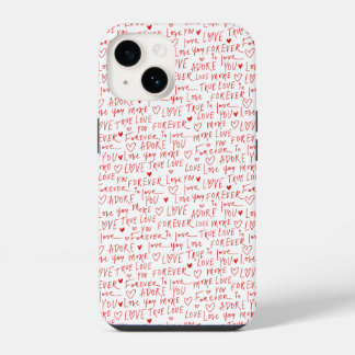 Coque Pour iPhone 14 Jour des Valentines Mots romantiques