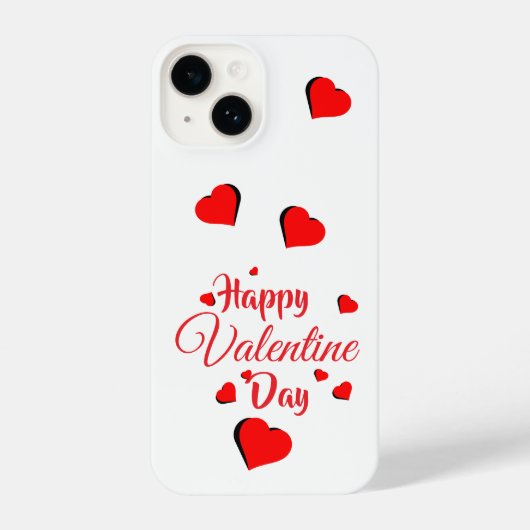 Coque Pour iPhone 14 Joyeuse Saint Valentin blanc (Verso)