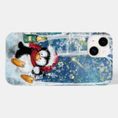 Coque Pour iPhone 14 Joyeux coque iphone de pingouin de Noël (Verso (horizontal))