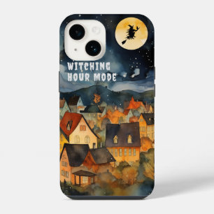 Coque Pour iPhone 14 Joyeux Halloween sorcière noire et blanche