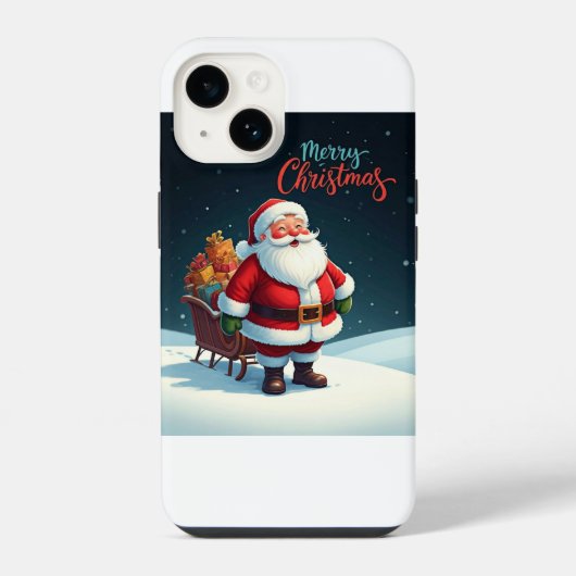 Coque Pour iPhone 14 Joyeux Noël (Verso)
