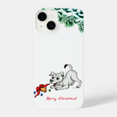 Coque Pour iPhone 14 Joyeux Noël ! Chiot avec Bell et Ball (Verso)