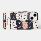 Coque Pour iPhone 14 Kaléidoscope Kitty Kat (Verso Horizontal)