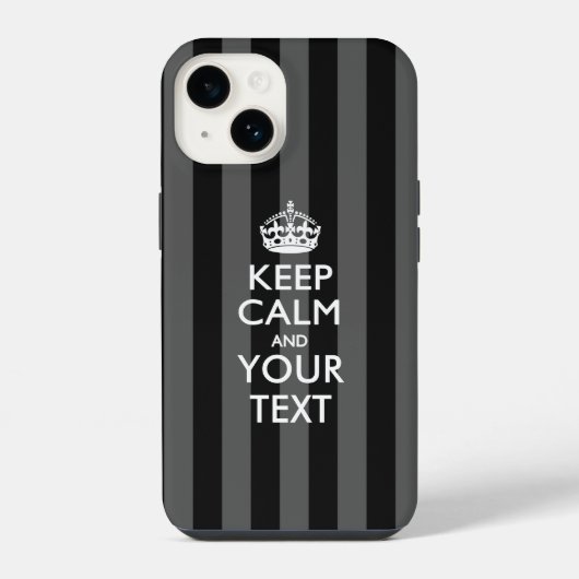 Coque Pour iPhone 14 KEEP CALM personnalisé et votre texte (Verso)