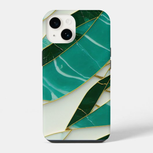 Coque Pour iPhone 14 Kintsugi marbre de jade esthétique (Verso)