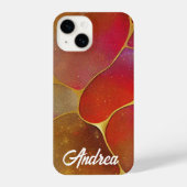 Coque Pour iPhone 14 Kintsugi rouge et or (Verso)