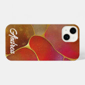 Coque Pour iPhone 14 Kintsugi rouge et or (Verso Horizontal)
