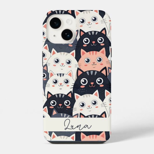 Coque Pour iPhone 14 Kitty Kat Kaleidoscope (Verso)