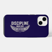 COQUE POUR iPhone 14 LA DISCIPLINE CONSTRUIT LA LIBERTÉ (Verso Horizontal)