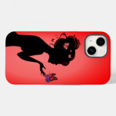 Coque Pour iPhone 14 La femme papillons rouges (Verso (horizontal))