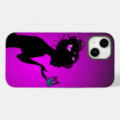Coque Pour iPhone 14 La femme papillons violets (Verso (horizontal))