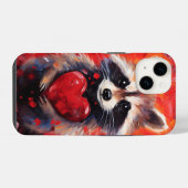 Coque Pour iPhone 14 La Saint-Valentin du raton laveur (Verso Horizontal)