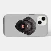 Coque Pour iPhone 14 Labradoodle Chien noir (Verso Horizontal)