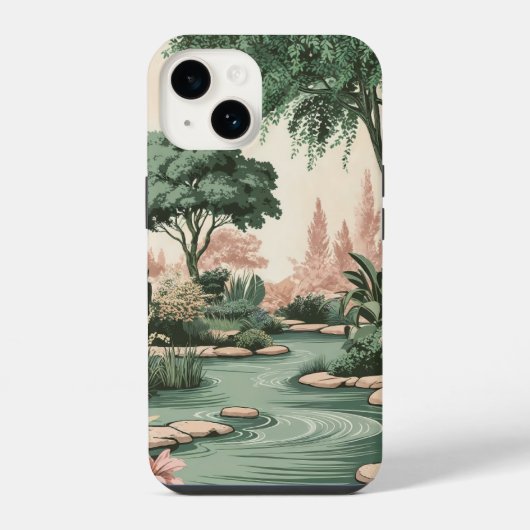 Coque Pour iPhone 14 L'amour dans les espaces verts (Verso)
