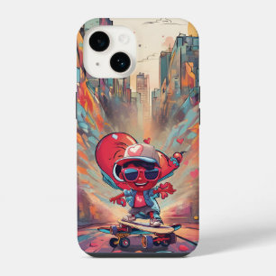 Coque Pour iPhone 14 L'amour sur roues – Design de cœur de skateboard c