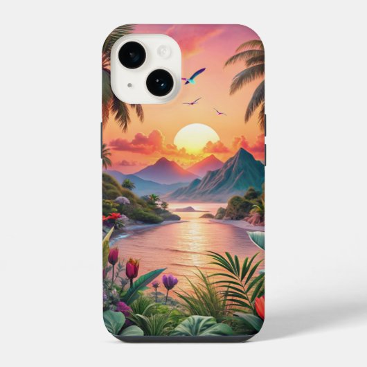 Coque Pour iPhone 14 Landscape Tropical Beach (Verso)