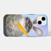 Coque Pour iPhone 14 Lapin avec carotte (Verso Horizontal)