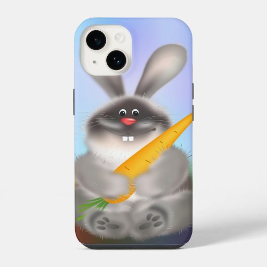 Coque Pour iPhone 14 Lapin avec carotte (Verso)